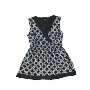 Sleeveless Tank Top S 4 6 Empire Waist Resort Wear Cruise Office Black White